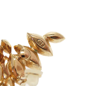 美品 クリスチャンディオール ヴィンテージ メタル ゴールド パープルストーン 紫 イヤリング 0069【中古】Christian Dior