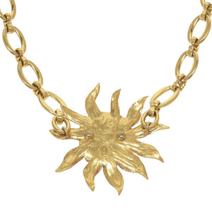 美品 イヴサンローラン ヴィンテージ 太陽モチーフ メタル ゴールド ネックレス チョーカー 0070【中古】YVES SAINT LAURENT