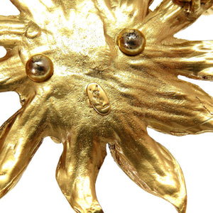 美品 イヴサンローラン ヴィンテージ 太陽モチーフ メタル ゴールド ネックレス チョーカー 0070【中古】YVES SAINT LAURENT