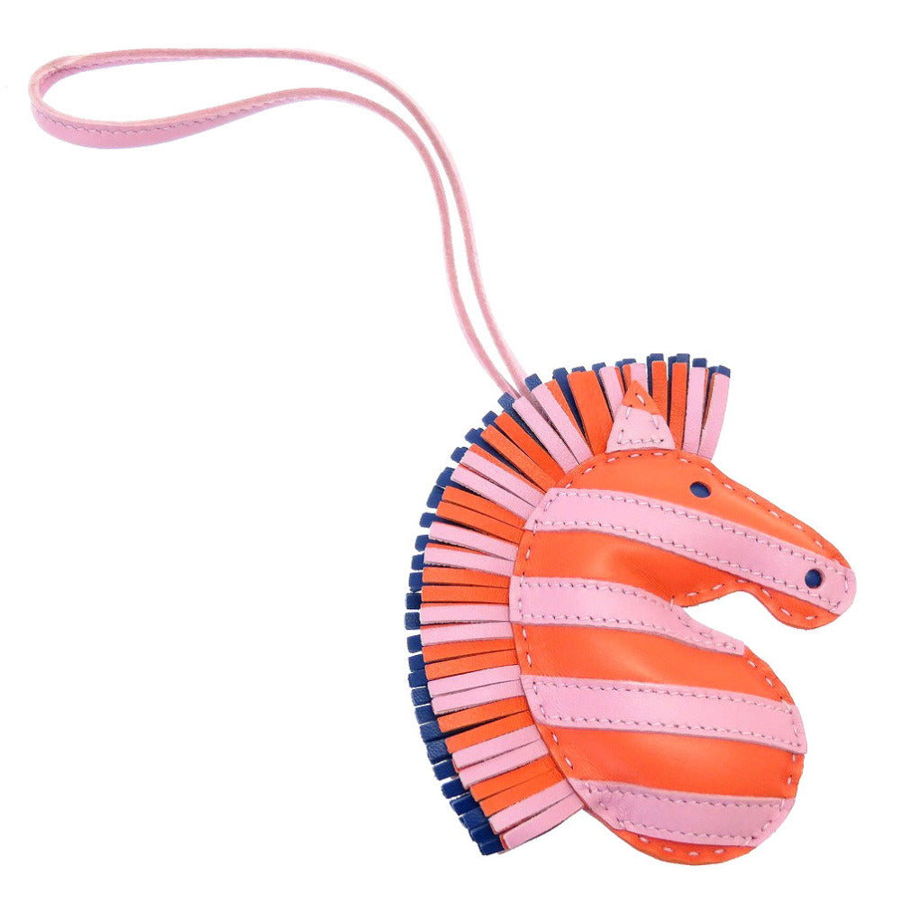 未使用 エルメス ジージーサバンナ Z刻印(2021年製) アニューミロ キーホルダー バッグチャーム オレンジポピー モーヴシルベスト ブルーフランス 0085【中古】HERMES