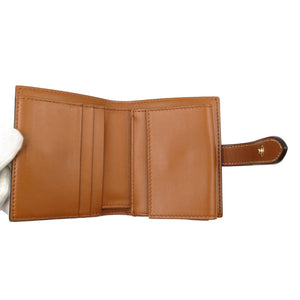 新品同様 セリーヌ トリオンフ キャンバス ストラップウォレット ゴールド金具 二つ折り財布 0092【中古】CELINE