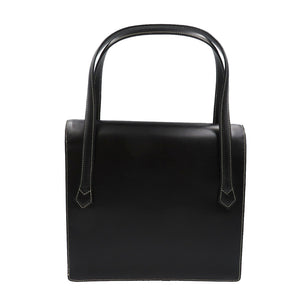 美品 クリスチャン ディオール レザー ゴールド金具 ブラック 黒 ハンドバッグ 0093【中古】Christian Dior