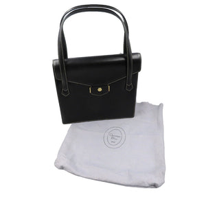 美品 クリスチャン ディオール レザー ゴールド金具 ブラック 黒 ハンドバッグ 0093【中古】Christian Dior