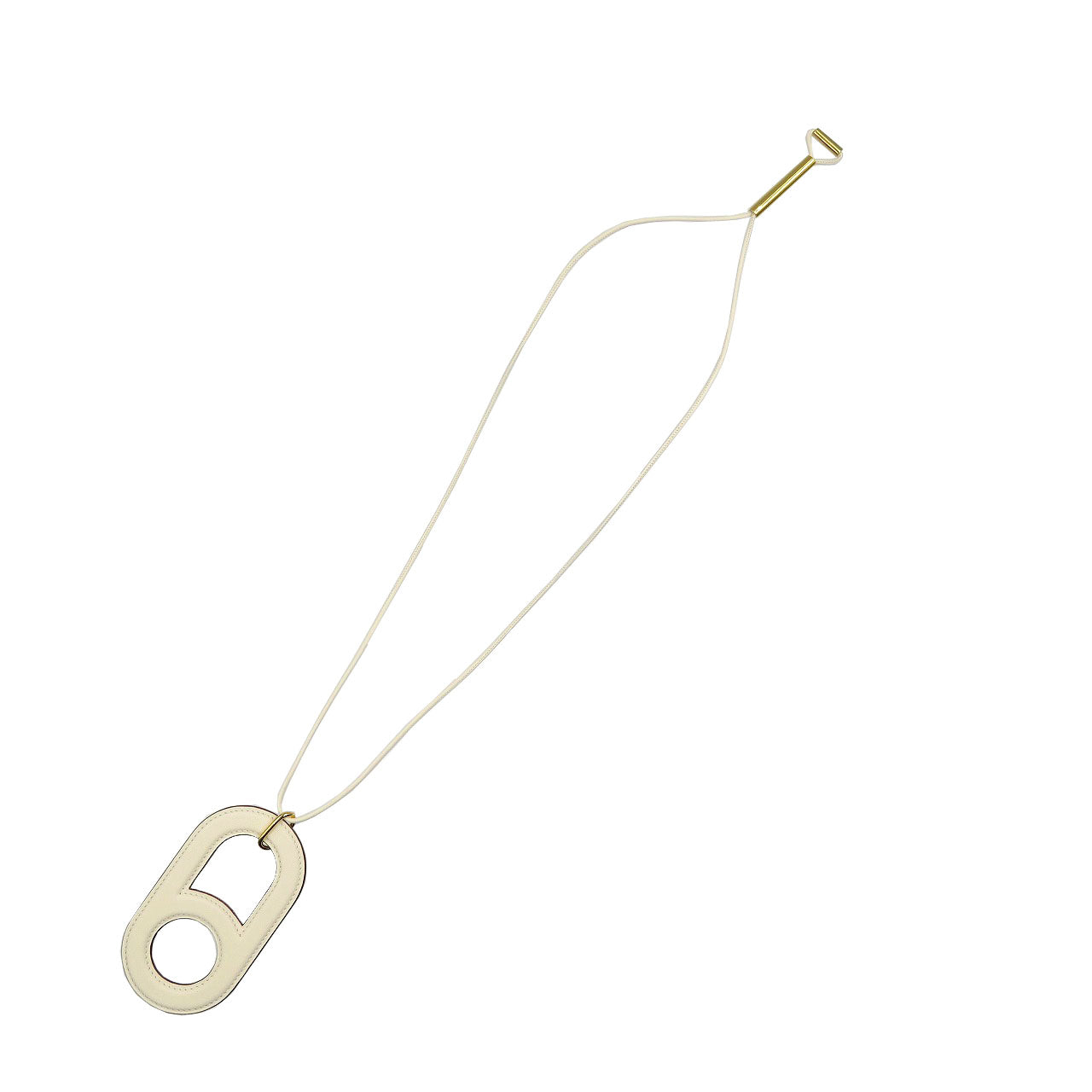 未使用 エルメス ヴァリアシオン Y刻印 スイフト ゴールド金具 ナタ アイボリー ホワイト ネックレス0096【中古】HERMES