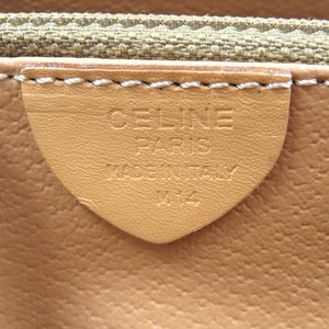 セリーヌ M14 マカダム柄 PVC レザー ベージュショルダーバッグ 0098【中古】CELINE