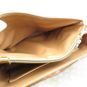 セリーヌ M14 マカダム柄 PVC レザー ベージュショルダーバッグ 0098【中古】CELINE