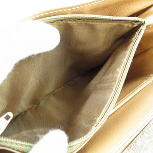 セリーヌ M14 マカダム柄 PVC レザー ベージュショルダーバッグ 0098【中古】CELINE