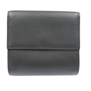 新品同様 カルティエ マストライン レザー シルバー金具 ブラック 黒 Ｗホック 三つ折り財布 0099【中古】Cartier