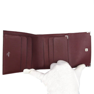 新品同様 カルティエ マストライン レザー シルバー金具 ブラック 黒 Ｗホック 三つ折り財布 0099【中古】Cartier