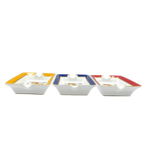 未使用 エルメス ミニアッシュトレイ 陶器 ネイビー レッド イエロー チーター 灰皿 0100【中古】HERMES
