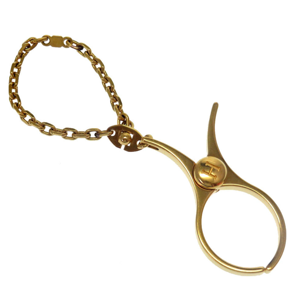 美品 エルメス グローブホルダー ゴールド チャーム キーホルダー 0120 【中古】 HERMES