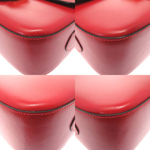 美品 セリーヌ ヴィンテージ 馬車金具 レザー レッド ショルダーバッグ バッグ 赤 0122 【中古】 CELINE