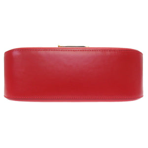 美品 セリーヌ ヴィンテージ 馬車金具 レザー レッド ショルダーバッグ バッグ 赤 0122 【中古】 CELINE