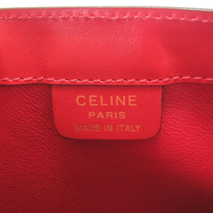 美品 セリーヌ ヴィンテージ 馬車金具 レザー レッド ショルダーバッグ バッグ 赤 0122 【中古】 CELINE