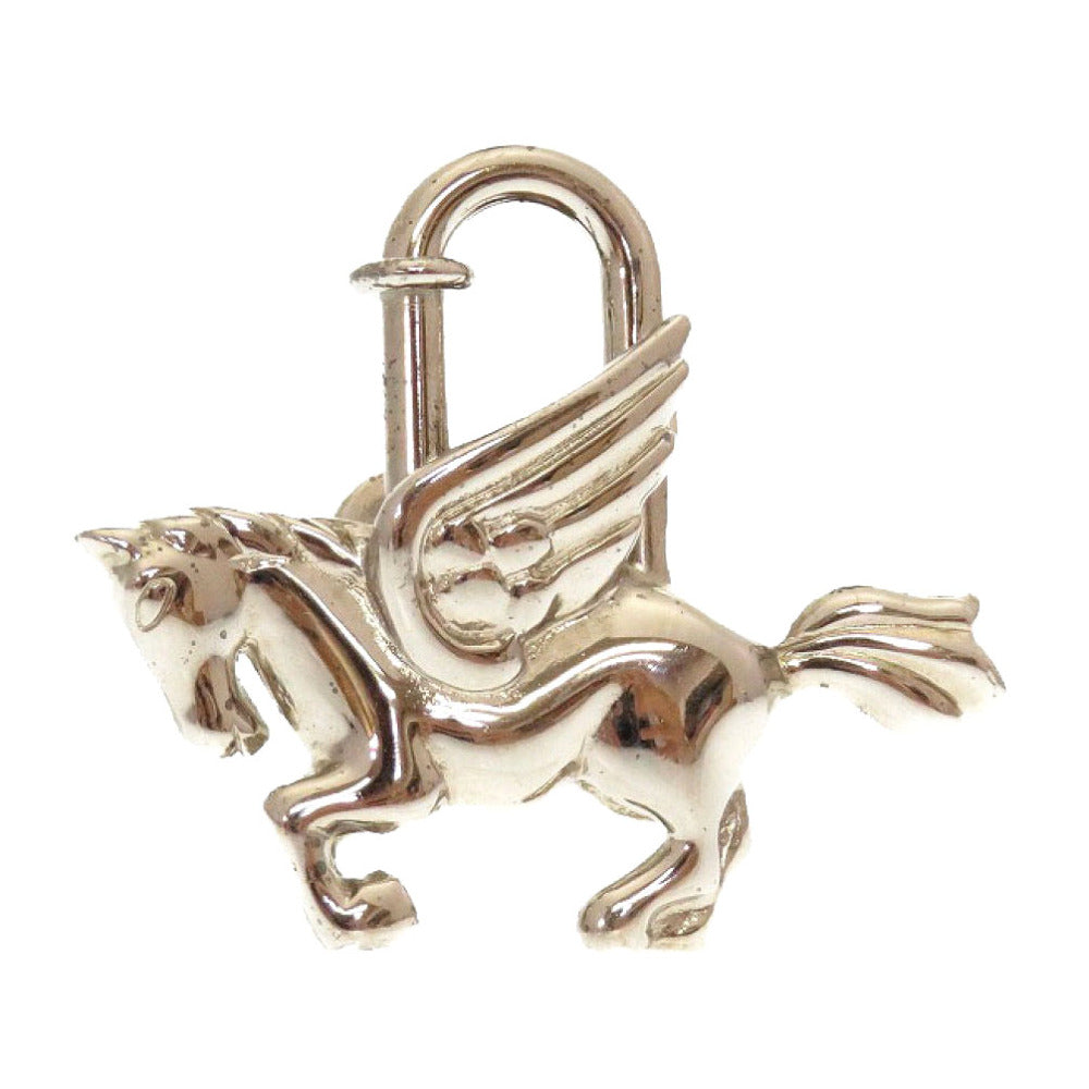 美品 エルメス ペガサス シルバー カデナ 南京錠 メタル キーホルダー バッグチャーム 0143 【中古】 HERMES