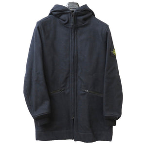 新品同様 ストーンアイランド ジップ メルトンコート ネイビー ウール ナイロン 紺 0145 【中古】 STONE ISLAND メンズ