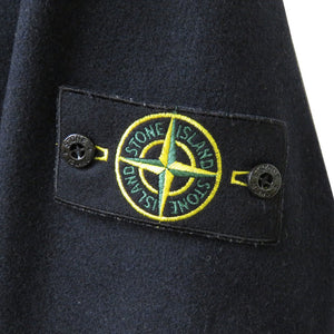 新品同様 ストーンアイランド ジップ メルトンコート ネイビー ウール ナイロン 紺 0145 【中古】 STONE ISLAND メンズ