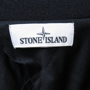 新品同様 ストーンアイランド ジップ メルトンコート ネイビー ウール ナイロン 紺 0145 【中古】 STONE ISLAND メンズ
