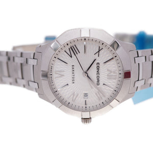 新品同様 コンコルド サラトガ 02.3.14.1060 クオーツ 腕時計 ステンレススチール シルバー文字盤 0152【中古】Concord レディース