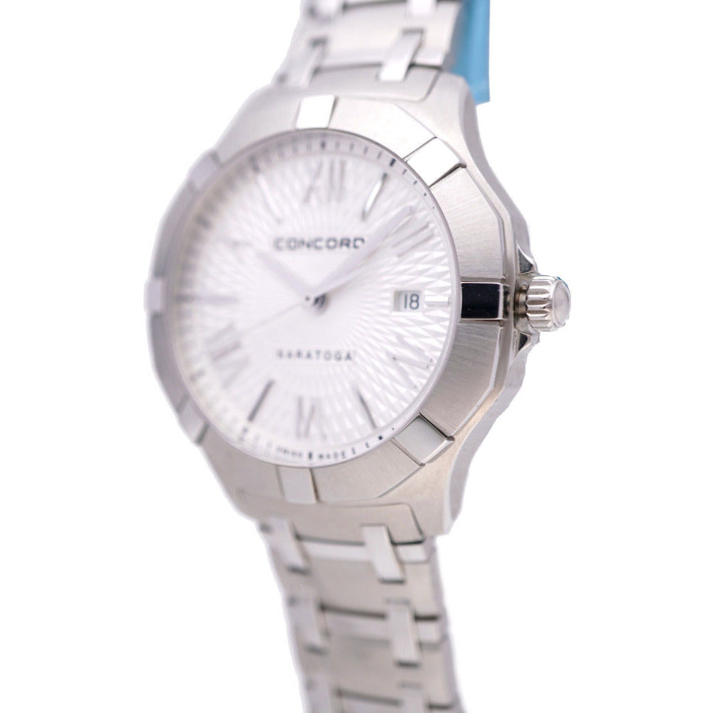 新品同様 コンコルド サラトガ 02.3.14.1060 クオーツ 腕時計 ステンレススチール シルバー文字盤 0152【中古】Concord レディース