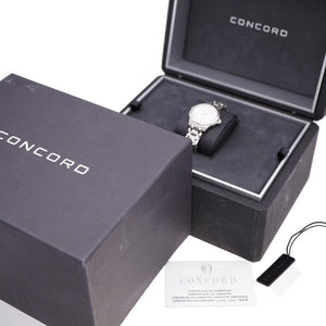 新品同様 コンコルド サラトガ 02.3.14.1060 クオーツ 腕時計 ステンレススチール シルバー文字盤 0152【中古】Concord レディース