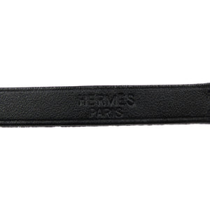美品 エルメス アピ3 レザー □E刻印 ブラック 黒 シルバー ブレスレット 0154【中古】HERMES