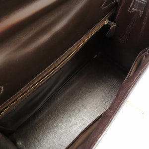 エルメス ケリー28 外縫い ボックスカーフ ブラウン ゴールド金具 不明刻印 ハンドバッグ バッグ 茶 0162 【中古】 HERMES