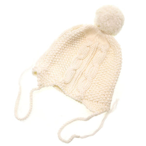 新品同様 クロムハーツ セメタリークロス PONPON ロジウム加工 ビーニー カシミヤ ラムスキン 1 ホワイト 白 ニット帽 帽子 0165【中古】CHROME HEARTS