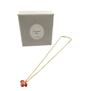 美品 クリスチャン ディオール メタル ゴールド レッド 蜂 ネックレス 0015【中古】Christian Dior
