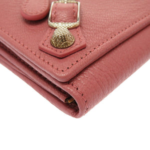 美品 バレンシアガ ジャイアントコンチネンタル 253054 レザー ピンク ラウンドファスナー長財布 財布 0023【中古】BALENCIAGA