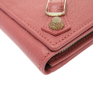 美品 バレンシアガ ジャイアントコンチネンタル 253054 レザー ピンク ラウンドファスナー長財布 財布 0023【中古】BALENCIAGA