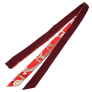 新品同様 エルメス ツイロン シルク レッド 赤 スカーフ 0025【中古】HERMES