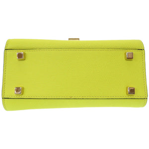美品 ヴァレクストラ イジィデ マイクロ 2WAY ショルダー ハンドバッグ レザー イエロー 黄色 0036【中古】Valextra