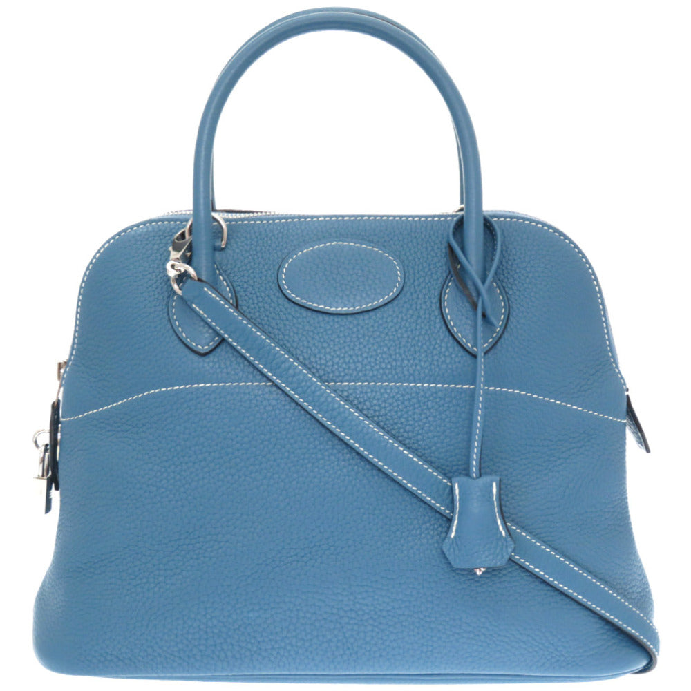 新品同様 エルメス ボリード31 トリヨンクレマンス ブルージーン □O刻印(2011年製) 2WAY ショルダー ハンドバッグ 0041【中古】HERMES ストラップ付