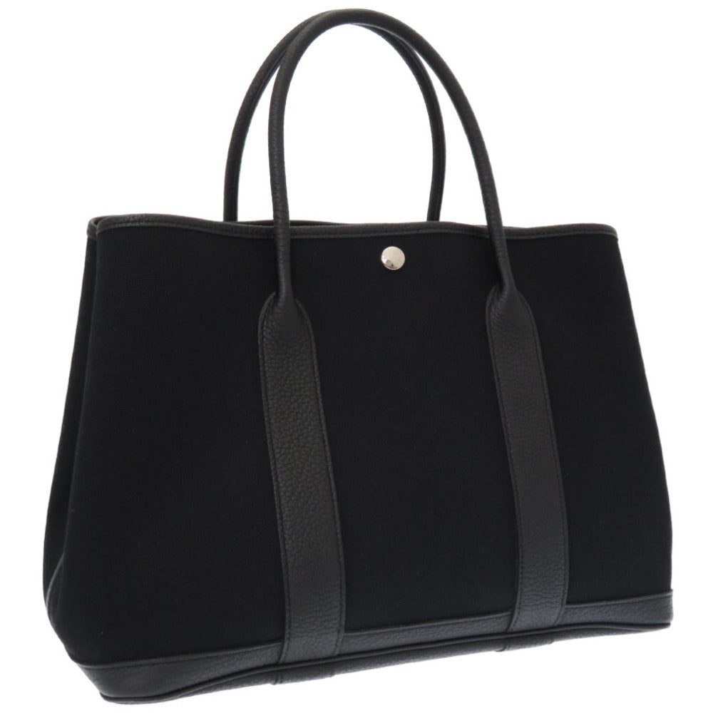 新品同様 エルメス ガーデンパーティ PM 36 トワルミリタリー/ネゴンダ ブラック D刻印(2019年製) ハンドバッグ 黒 0042【中古】HERMES