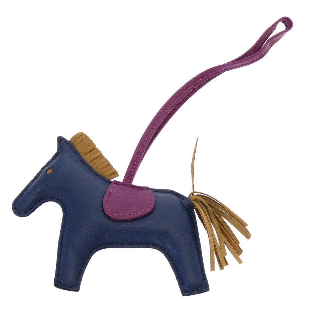 新品同様 エルメス ロデオチャームMM D刻印(2019年製) アニューミロ ブルードマルト アネモネ クラフト キーホルダー バッグチャーム 0065【中古】HERMES