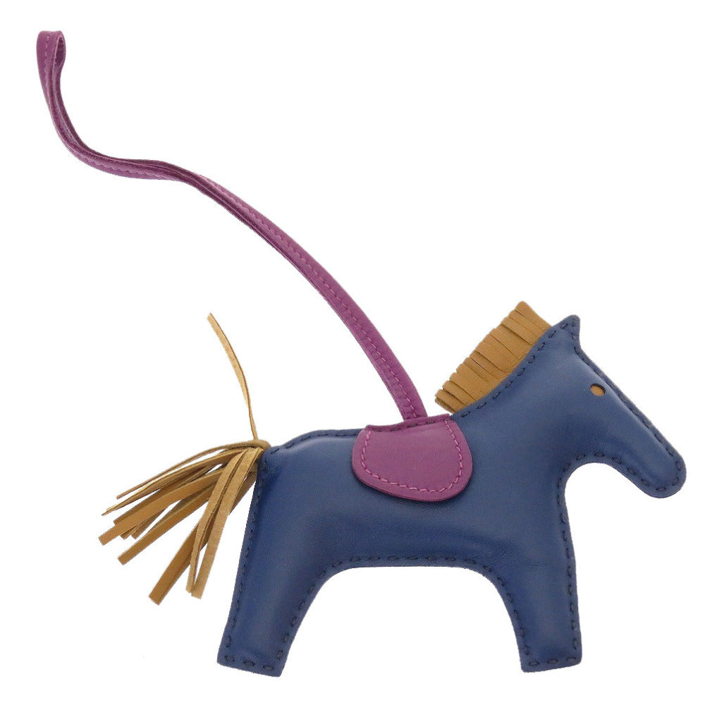 新品同様 エルメス ロデオチャームMM D刻印(2019年製) アニューミロ ブルードマルト アネモネ クラフト キーホルダー バッグチャーム 0065【中古】HERMES