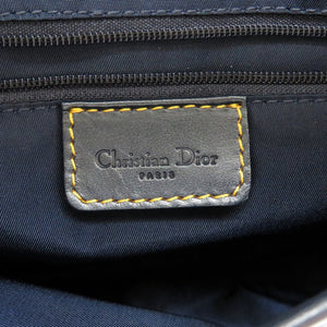 新品同様 クリスチャン ディオール ダブル サドルバッグ トロッター キャンバス ネイビー ハンドバッグ バッグ 紺 0072 【中古】 Christian Dior