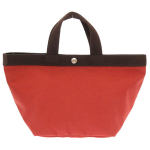新品同様 エルベシャプリエ コーデュラ 舟型 ナイロン レッド ブラウン 赤 茶 トートバッグ 0077【中古】Herve Chapelier