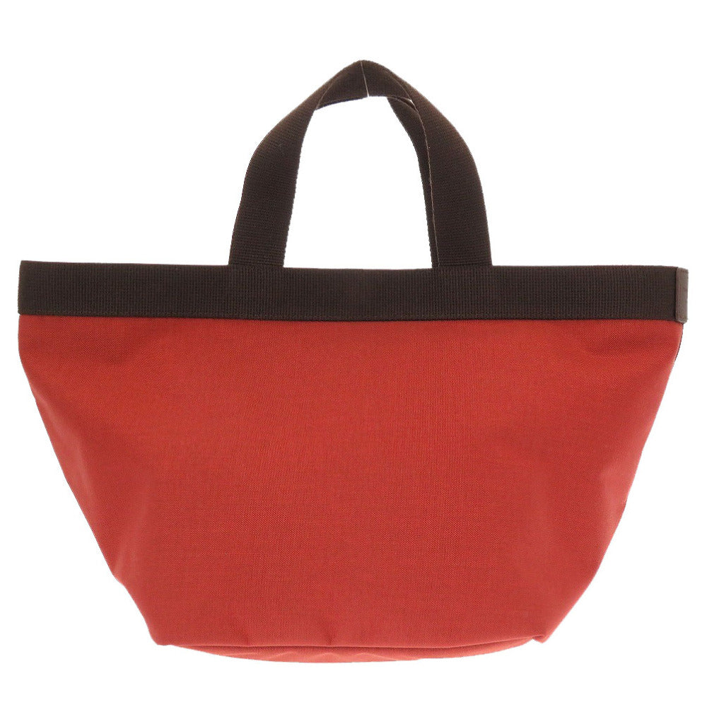 新品同様 エルベシャプリエ コーデュラ 舟型 ナイロン レッド ブラウン 赤 茶 トートバッグ 0077【中古】Herve Chapelier