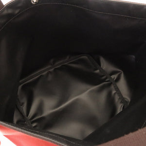 新品同様 エルベシャプリエ コーデュラ 舟型 ナイロン レッド ブラウン 赤 茶 トートバッグ 0077【中古】Herve Chapelier