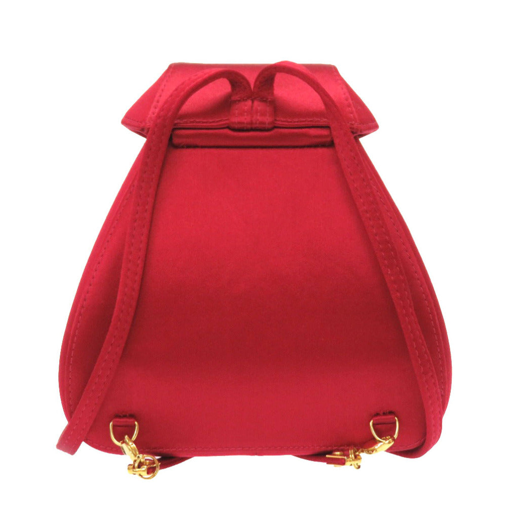 美品 グッチ サテン レッド ホースビット ラインストーン 005 781 0316 リュックサック バッグ 赤 0079 【中古】 GUCCI レディース