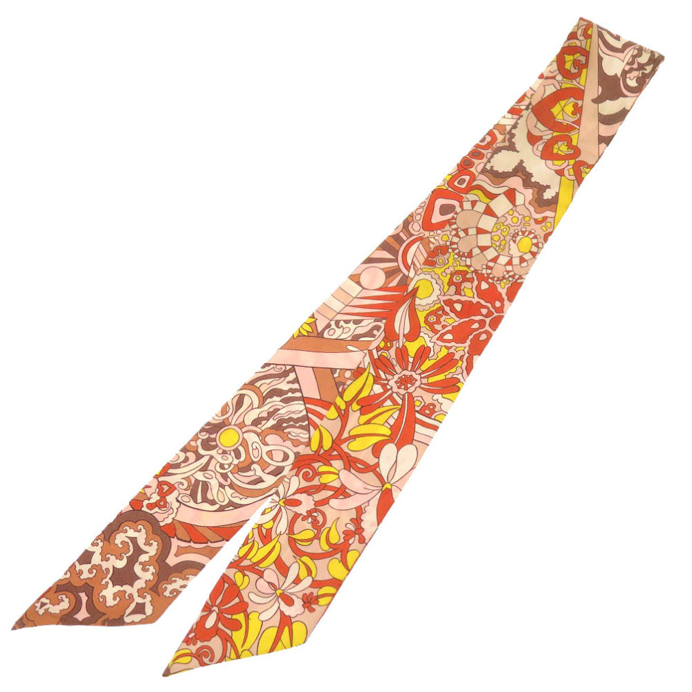 エルメス ツイリー ペガサスの源泉 シルク オレンジ スカーフ 0085 【中古】 HERMES