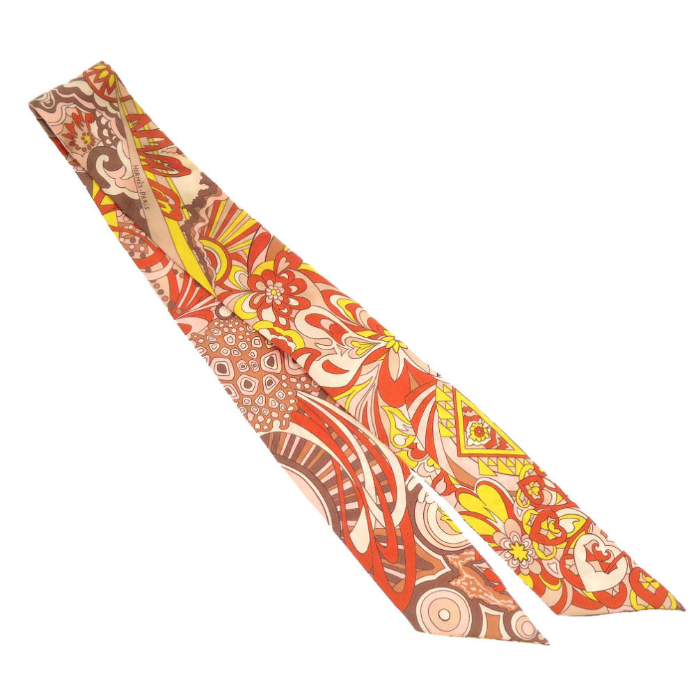 エルメス ツイリー ペガサスの源泉 シルク オレンジ スカーフ 0085 【中古】 HERMES