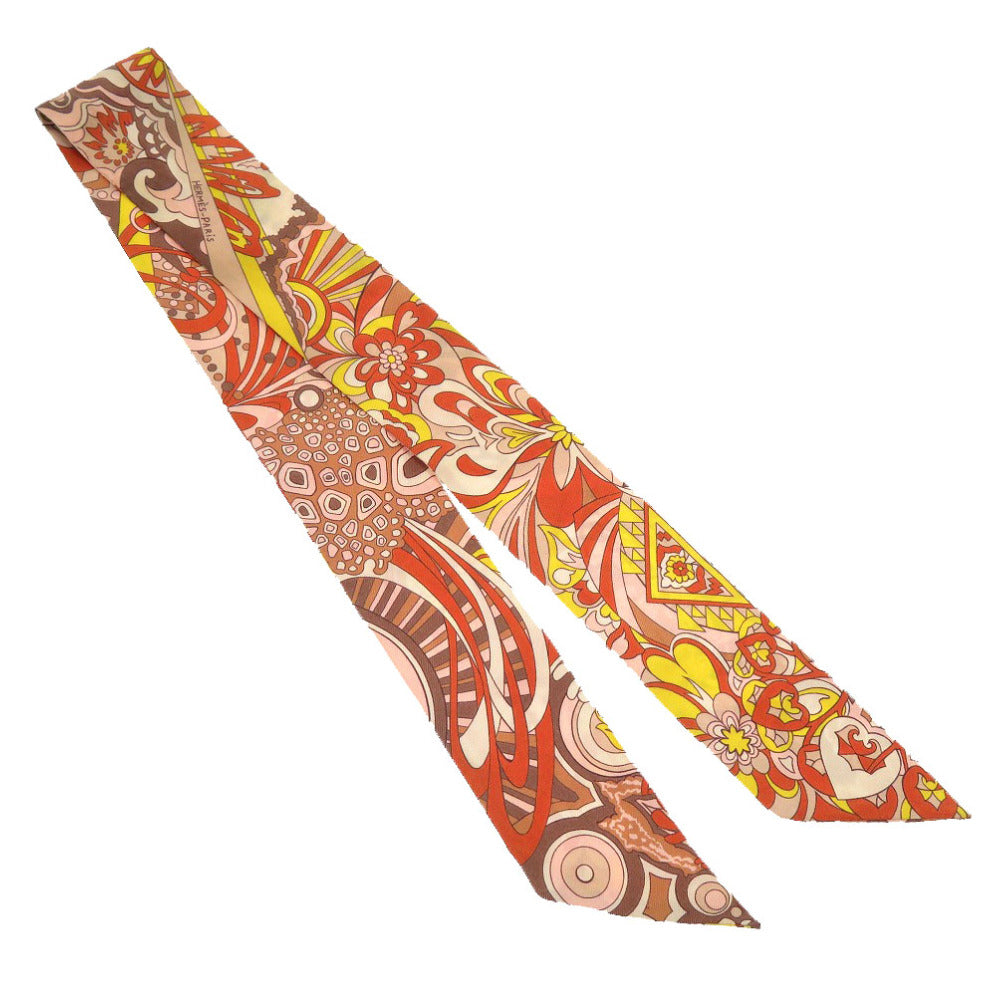 エルメス ツイリー ペガサスの源泉 シルク オレンジ スカーフ 0086 【中古】 HERMES