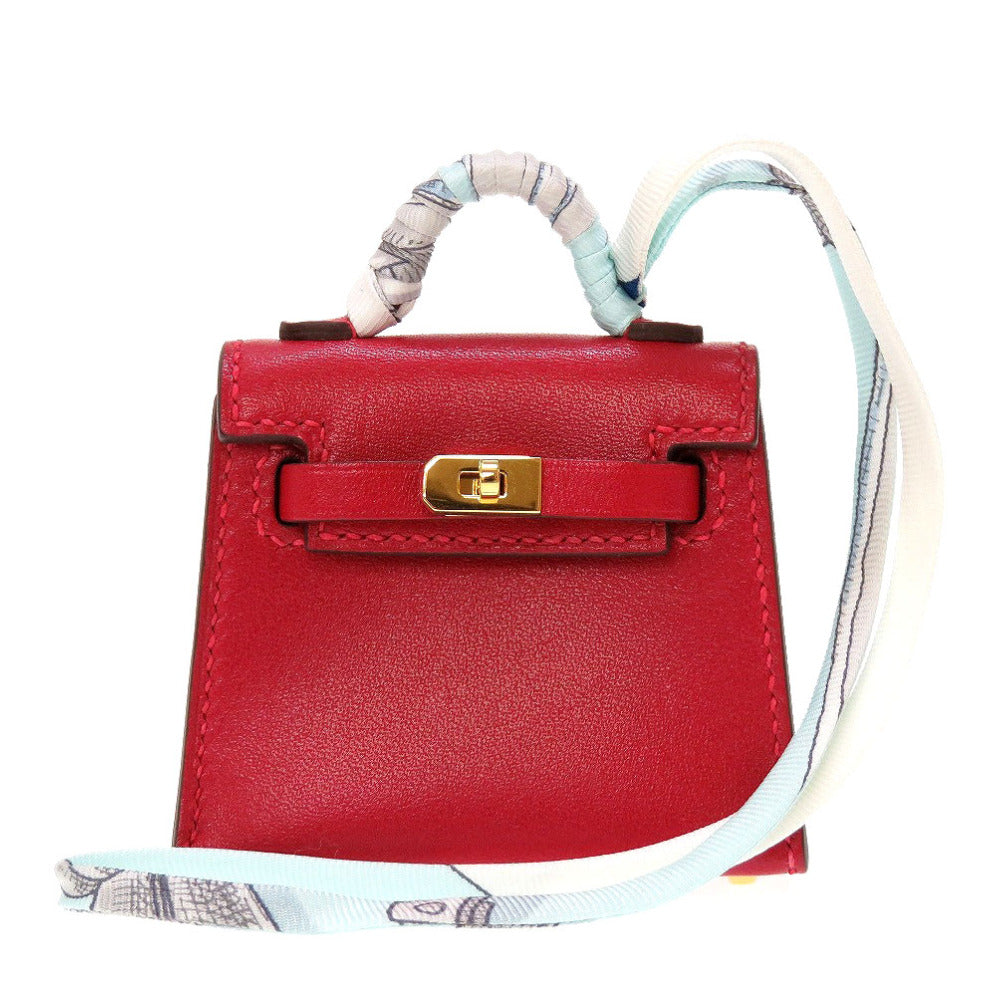 新品同様 エルメス ケリーツイリー Y刻印(2020年製) ヴォータデラクト ルージュヴィフ キーホルダー バッグチャーム 0093【中古】HERMES