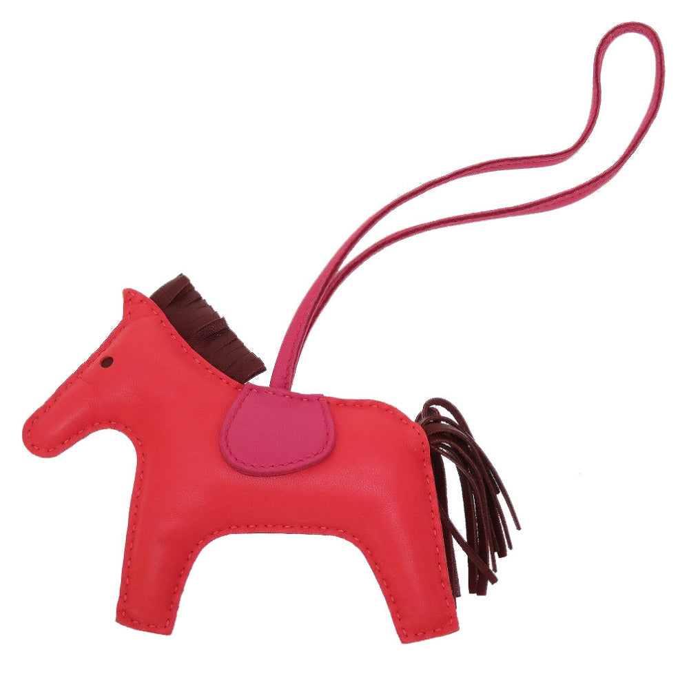 美品 エルメス ロデオチャームMM アニューミロ ルビー ルージュインディアン ローズメキシコ キーホルダー バッグチャーム 0094【中古】HERMES