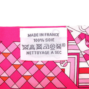 美品 エルメス ツイリー シルク フューシャ ローズペール ピンク スカーフ 0100【中古】HERMES
