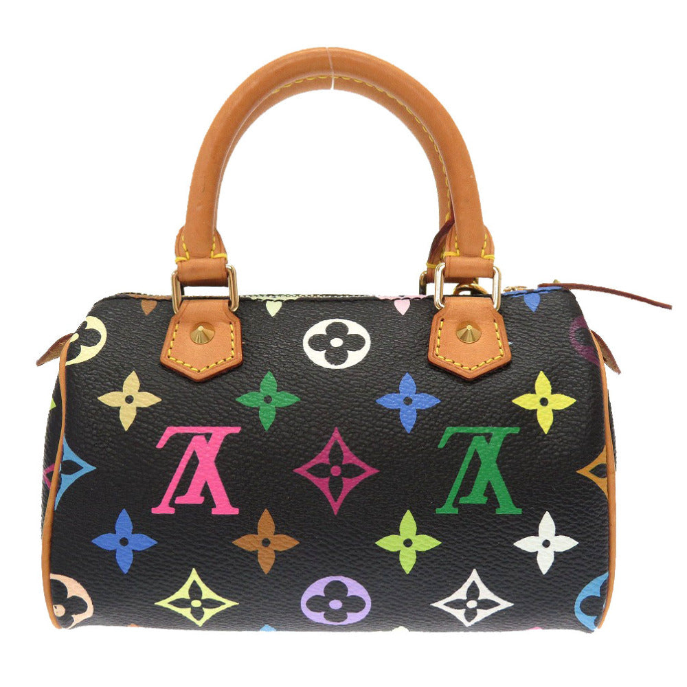 美品 ルイ ヴィトン モノグラムマルチカラー ミニスピーディ ノワール M92644 2WAY ハンドバッグ バッグ 黒 LV 0106 【中古】 LOUIS VUITTON