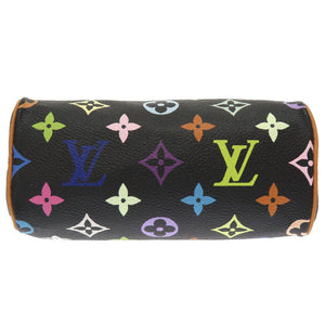 美品 ルイ ヴィトン モノグラムマルチカラー ミニスピーディ ノワール M92644 2WAY ハンドバッグ バッグ 黒 LV 0106 【中古】 LOUIS VUITTON